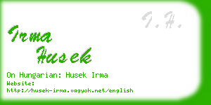 irma husek business card